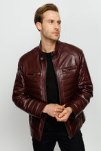 Load image into Gallery viewer, The Wilkerson Burgundy Leather Men Jacket