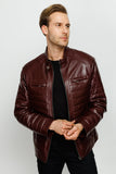 The Wilkerson Burgundy Leather Men Jacket