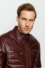 Load image into Gallery viewer, The Wilkerson Burgundy Leather Men Jacket