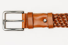 Load image into Gallery viewer, The Mclean Woven Brown Leather Belt