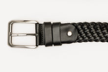 Load image into Gallery viewer, The Grand Woven Black Color Leather Belt