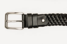 Load image into Gallery viewer, The Mclean Woven Black Leather Belt