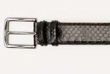 Load image into Gallery viewer, The Boss Black  python Sneak Leather Belt