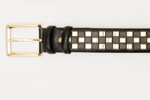 Load image into Gallery viewer, The Mackenzie Black &amp; Gold Woven Leather Belt