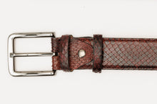 Load image into Gallery viewer, The Boss Burgundy python Sneak  Leather Leather Belt