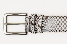 Load image into Gallery viewer, The Milano Black/White Leather Belt Limited Edition