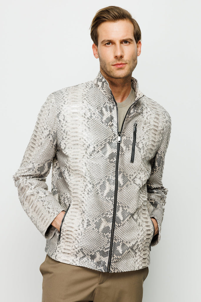 The Boss Pythn Natural Leather Men Jacket