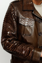 Load image into Gallery viewer, The Manteca Pythn Skin Brown Leather Men Jacket