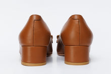 Load image into Gallery viewer, The Delhi Brown Leather Block Heel Pump Women Shoe