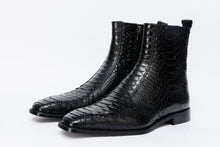 Load image into Gallery viewer, The Boss Black Pythn Snk Zip-Up Leather Men Boot Limited Edition