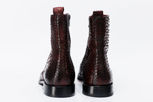 Load image into Gallery viewer, The Boss Burgundy Pythn Snk Zip-Up Leather Men Boot Limited Edition