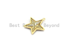 Load image into Gallery viewer, Multi-Color CZ Micro Pave Five Star Pendant, Star Shaped Pave Pendant, Gold plated, 23x24mm, Sku#B108