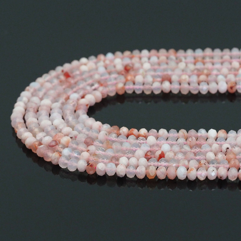 3x5mm Cherry Blossom Agate Faceted Rondelle Beads, Sku#U1665