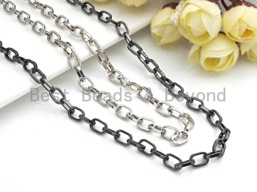 6x9mm Textured Paper Clip Chain by Yard, E512
