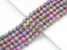 Load image into Gallery viewer, Natural purple blue yellow Jasper beads 8mm, mixed color bea