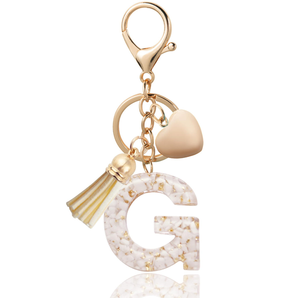 Personalized Heart Shell Letter Pendant Necklace with Tassel - A-Z Initial Charm