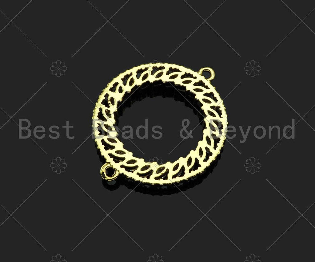 Gold Filled CZ Micro Pave Round Ring Shape Connector, 18K Gold Filled Charm, Necklace Bracelet Connector, 20x24mm,Sku#LK352
