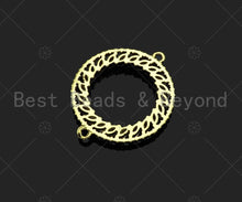 Load image into Gallery viewer, Gold Filled CZ Micro Pave Round Ring Shape Connector, 18K Gold Filled Charm, Necklace Bracelet Connector, 20x24mm,Sku#LK352