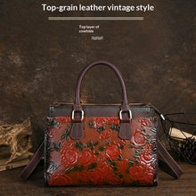 Load image into Gallery viewer, Women's Genuine Leather Shoulder Bag – Embossed Full-Grain Cowhide Handbag