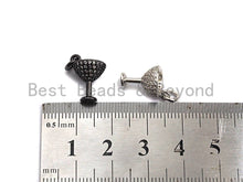 Load image into Gallery viewer, Clear CZ Micro Pave Goblet Pendant, Wine Cup Charm, Cup Pave Pendant, Gold/Silver/Rose Gold/Black plated, 9x14mm, Sku#X109