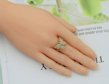 Load image into Gallery viewer, CZ Butterfly Adjustable Bracelet and Rings, Sku#X320C