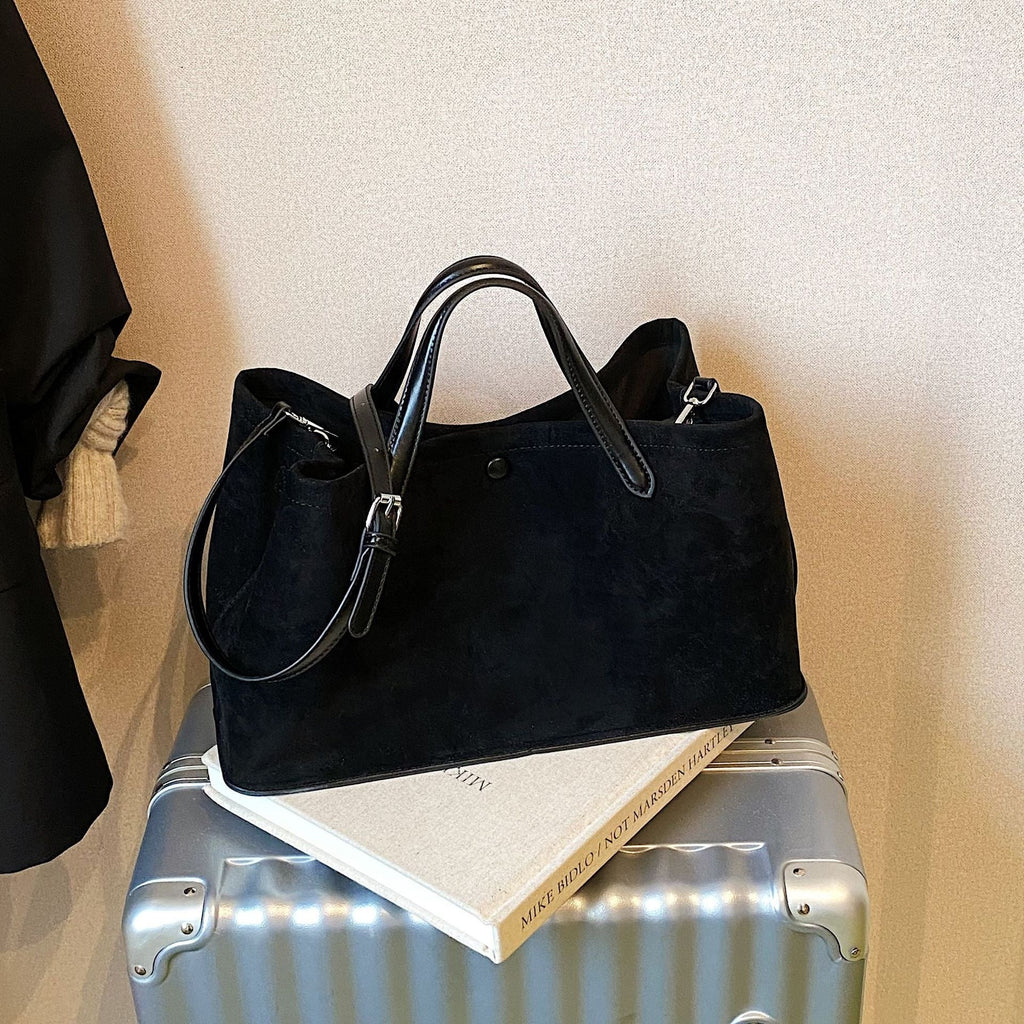 Women's Retro Suede Crossbody Bag - Casual Single Shoulder Handbag with Phone Pocket
