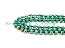 Load image into Gallery viewer, 60 EXTRA Long Hand Knotted Tear Green Color Crystal Necklace, Double Wrap Necklace, Green 2x4mm Rondelle Faceted Crystal Beads,SKU#D22