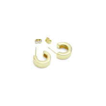 Load image into Gallery viewer, Plain Gold Silver Huggie Earrings, Sku#LD563