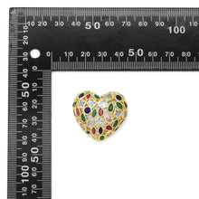 Load image into Gallery viewer, Clear Colorful CZ Gold Puffy Heart Pendant, Sku#LX320