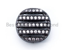 Load image into Gallery viewer, CZ Micro Pave Round Coin Beads, Cubic Zirconia Spacer Beads, Gold Silver Black Rose Gold Fashion Jewelry Beads, 12x5mm,sku#G221