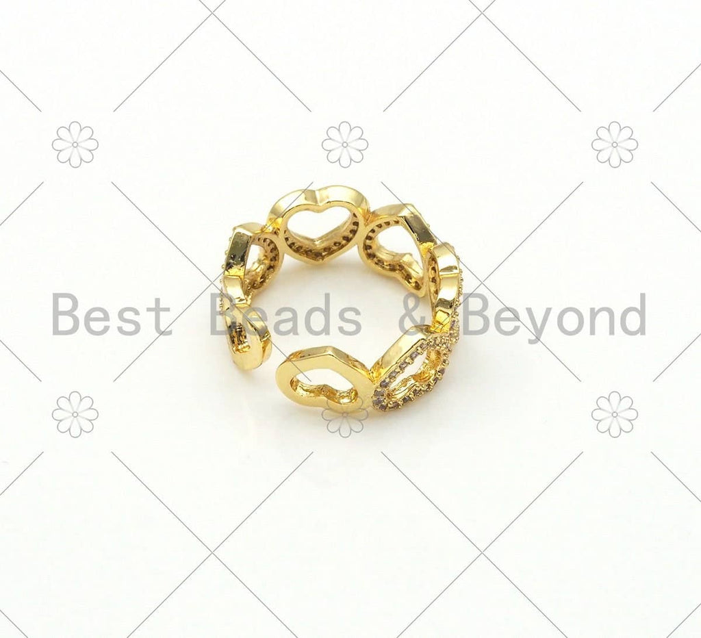 CZ Micro Pave String Heart ring, Sku#X220
