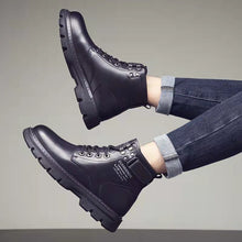 Load image into Gallery viewer, Men's Korean Style Mid-to-High Top Lace-Up Boots | Height Boosting &amp; Warm