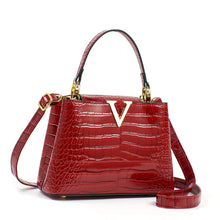 Load image into Gallery viewer, Minimalist Crocodile Pattern Tote Bag - Women's PU Leather Handbag with Zipper Compartment
