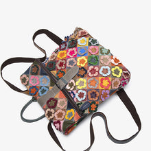 Load image into Gallery viewer, Colorful Plaid Floral Patchwork Genuine Leather Crossbody Bag for Women