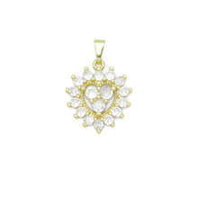 Load image into Gallery viewer, Clear CZ Diamond Around Heart Charm Pendant, Sku#LK1075