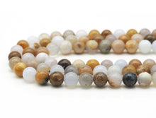 Load image into Gallery viewer, Genuine Blue Lace Agate Round Smooth Beads, Sku#U1344