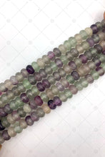 Load image into Gallery viewer, 2mm Large Hole Natural Purple Green Fluorite Beads, 6x10mm Rondelle Smooth Fluorite, Big Hole Beads, 8" Long Strands, Sku#U1240