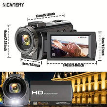 Load image into Gallery viewer, 16x Zoom 1080P HD Digital Camera Bundle with 2 Batteries, 32G TF Card, Mic, Hood &amp; Bag