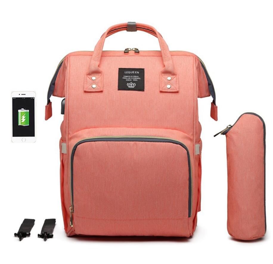 Waterproof Diaper Bag Backpack with USB Charging Port | Large Capacity Travel Nursing Bag for Moms & Dads