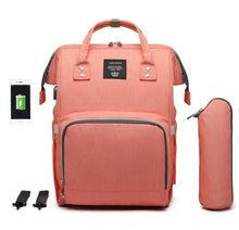 Load image into Gallery viewer, Waterproof Diaper Bag Backpack with USB Charging Port | Large Capacity Travel Nursing Bag for Moms &amp; Dads