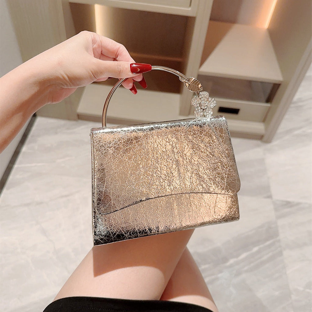 Shiny PU Leather Flap Evening Bag