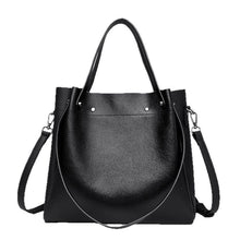 Load image into Gallery viewer, Women's Genuine Leather Bucket Tote Bag – Large Capacity | Black, Gray, Caramel