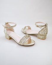 Load image into Gallery viewer, Rock Glitter Low Block Heel Girls Sandals