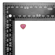 Load image into Gallery viewer, Pink Fuchsia CZ Heart Stud Earrings, Sku#A334