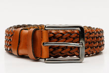 Load image into Gallery viewer, The Mclean Woven Brown Leather Belt