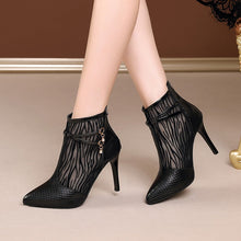 Load image into Gallery viewer, Women's Lace Mesh Stiletto High Heels Pointed Toe Pumps