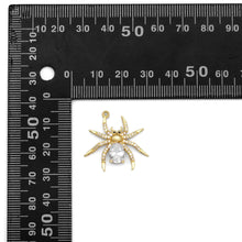 Load image into Gallery viewer, ClearCZ Gold Silver Spider Shape Charm, Sku#B363