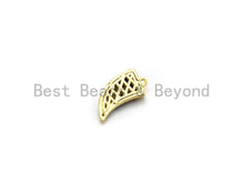 Load image into Gallery viewer, CZ Micro Pave Multi-color OX Horn Pendant, Horn Shaped Pave Pendant, Colorful Gold plated, 9x16mm, Sku#B113