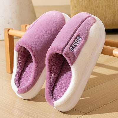Thick-Sole Plush Slippers | Fleece-Lined Non-Slip Indoor Slippers for Men & Women