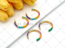 Load image into Gallery viewer, Colorful Enamel Round Ring Earrings, Sku#J325